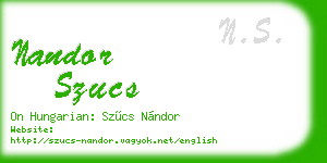 nandor szucs business card