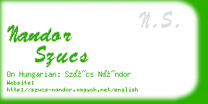 nandor szucs business card